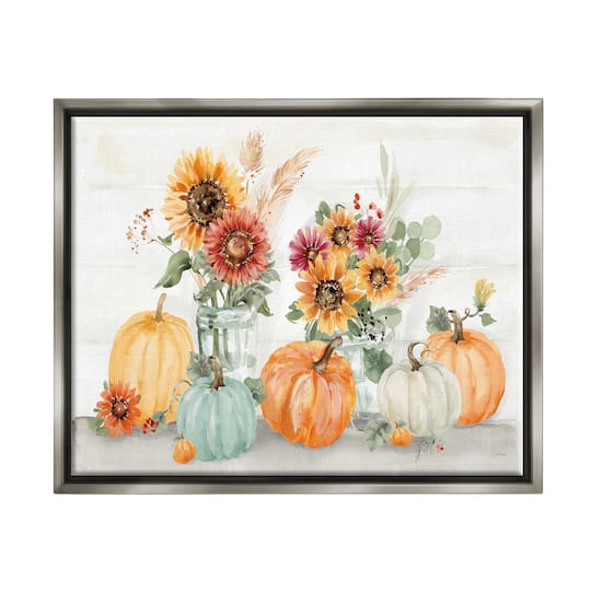 Stupell Industries Autumn Ramble Country Bouquets Framed Floater Canvas Wall Art